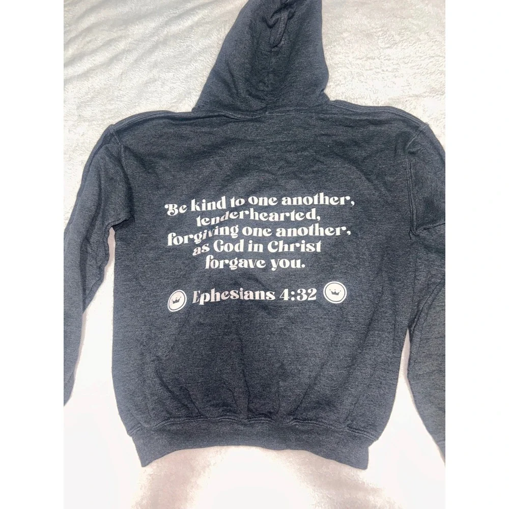 Gildan Heavy Blend Youth Large Hoodie Be Kind Ephesians 4:32 Charcoal Gray Kids